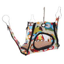 Owl Pattern Small Animal Hammock Tent 15x15x15cm with 4 Hooks