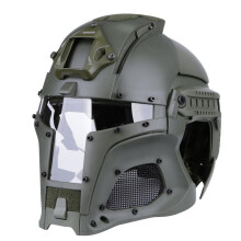 Military Ballistic Helmet with Side Rails and NVG Shroud Transfer Base for Army Combat, Airsoft, Paintball, OD Color