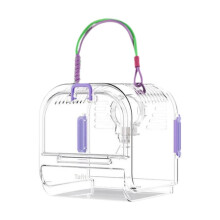 Transport cage for small animals, transport crate, hamster cage, carrying bag for guinea pigs, violet