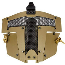 Helmet Accessories - Full Face Steel Mesh Paintball Mask, Cool Sparta/Tan, Protective Gear for Paintball Players