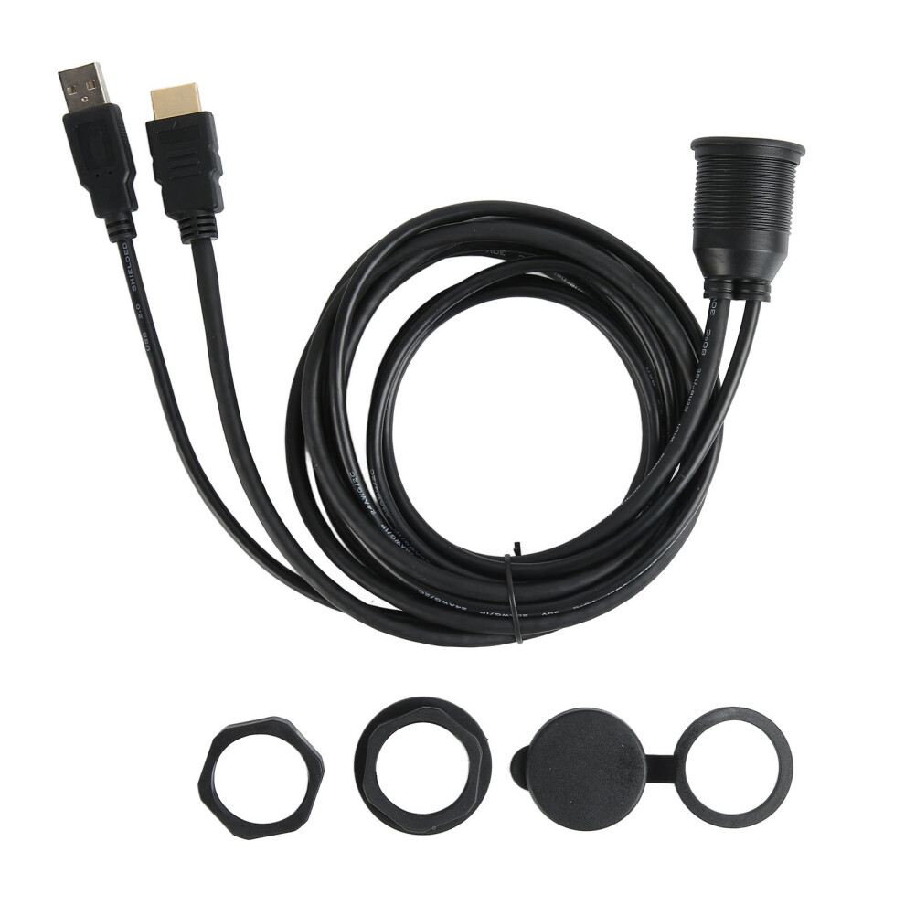 Usb 3.0 Car Flush Mount Extension Cable Male To Female With Waterproof Function, Dual Port Fast Transfer Compatibility, Backward Compatible For 9773935303645