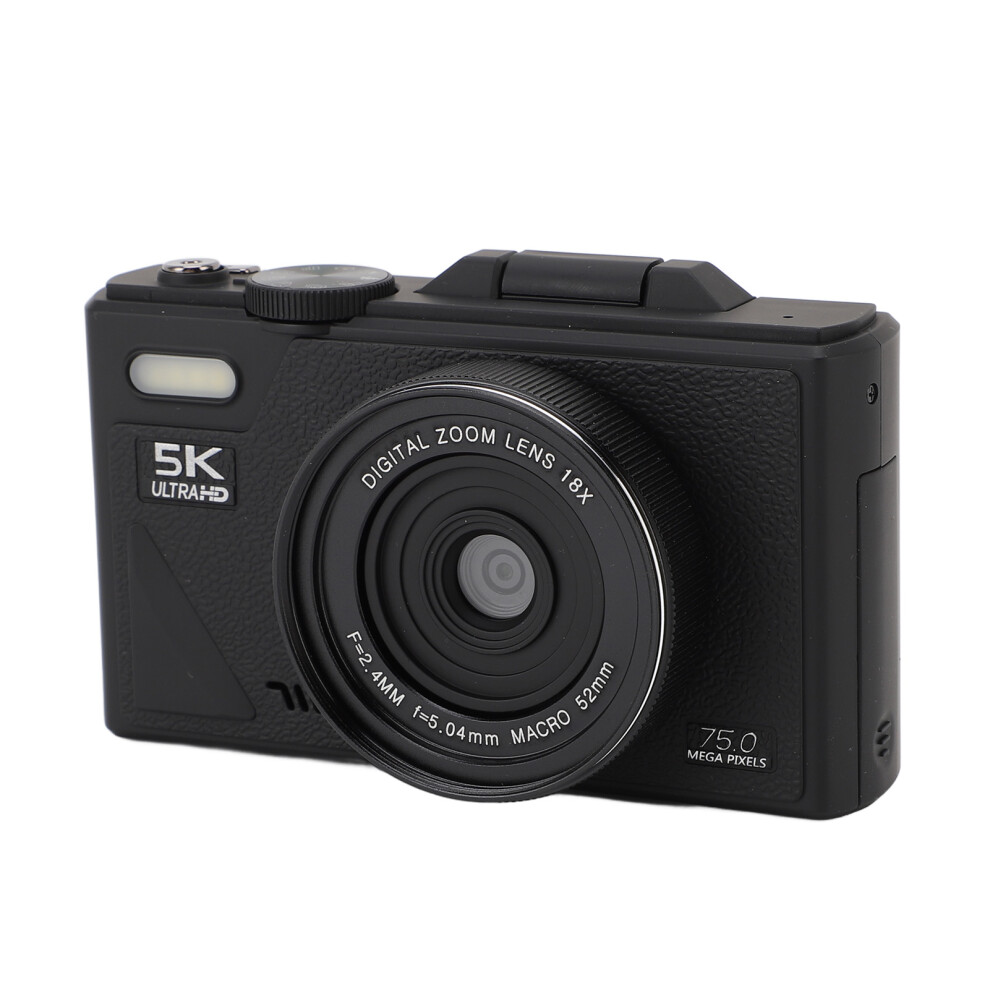 75Mp 5K Digital Camera 18X Zoom 3" Screen Retro Mirrorless Black 4901380740455