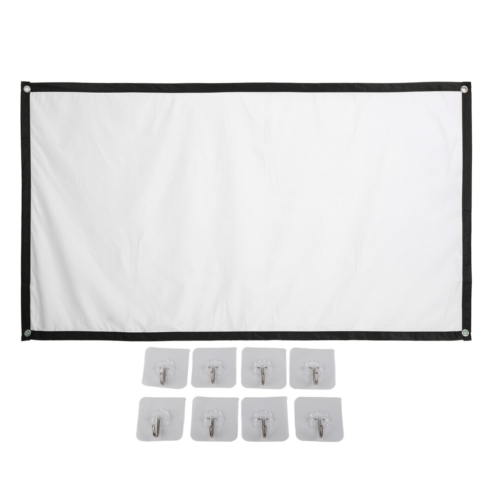 100 Inch Portable Foldable Projector Screen, Bright And Clear High Definition Projection For Home Theater And Conference (16:9 Aspect Ratio, Wrinkle 9169997449276
