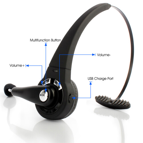 Ευέλικτα ακουστικά Bluetooth με μικρόφωνο για gamers και επαγγελματίες, ακουστικά On-Ear με 1