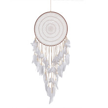 Handmade Dream Catcher with Natural Feathers, Wall Hanging Dream Catchers for Home Decoration Bohemian Macrame Decor, Large Size Vintage Themed