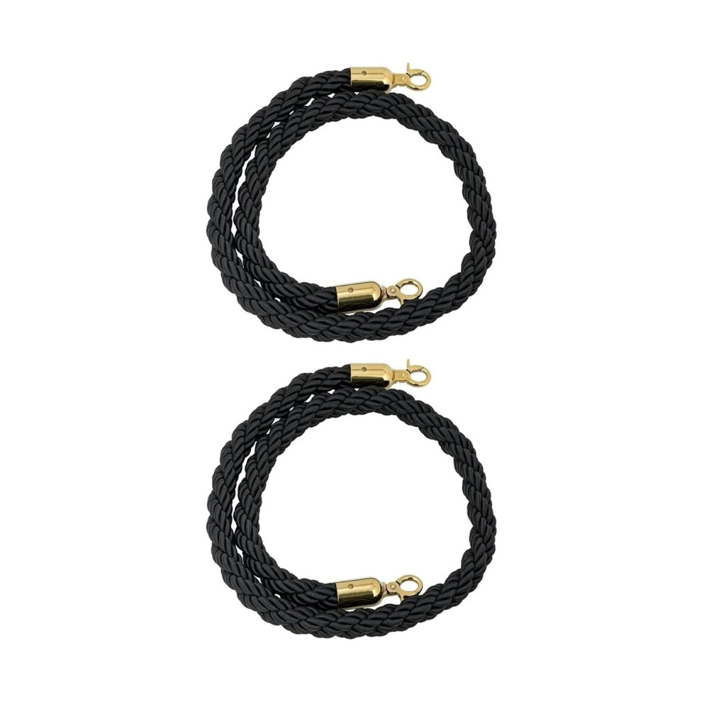 Rope Barrier Hemp Stanchion Rope With Polished Snap Hooks For Crowd Control Queue, 3/4/5/8/10Ft 9347817152647