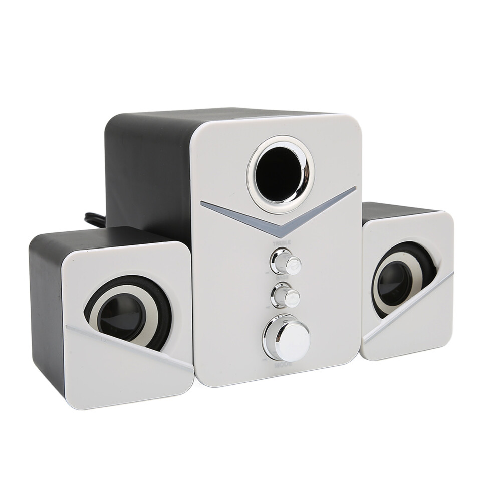 Dâ221 2.1 Channel Bluetooth Desktop Speaker, Deep Bass, White 4961375771581