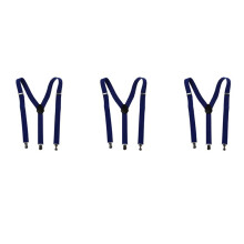 3X Adult Adjustable Metal Clamp Elastic Suspenders Braces Dark