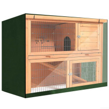 Transparent Decker Rabbit Hutch Cover For 122x50x105 Pet Cage Double Front Curtain Outdoor Dust Protection Green