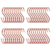 40-Pack 4 Inch Rose Gold Chrome Finish Steel Hanging Flat Hooks - S Shaped Hook Heavy-Duty S Hooks, for Kitchenware,Pots