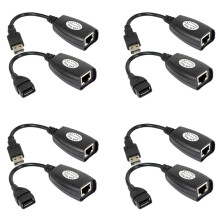 8x USB Naar RJ45 RJ 45 LAN-Kabelverlengingsadapter Extender USB Naar Netwerkpoort Signaalversterker