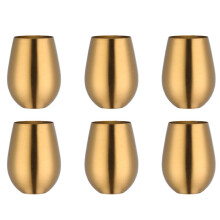 6X 500Ml Beer Wine Cup Beer Tumbler Cocktail Juice Milk Cup Metal Drinking Mug Gold