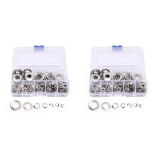 590 Pcs 304 Stainless Steel Spring 2 Wave Washer Gasket Assortment Kit (M3 M4 M5 M6 M8 M10 M12)