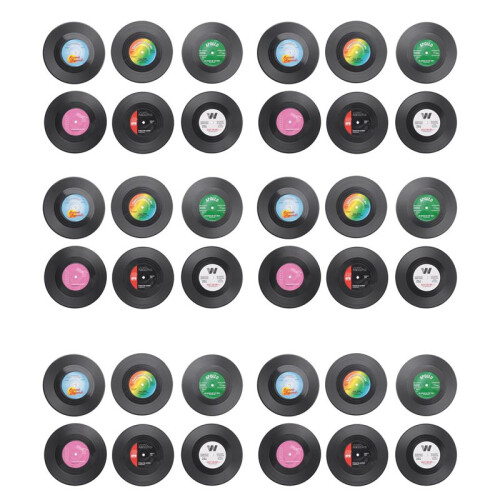 36Pieces  Retro Vinyl Disc Drink Coasters