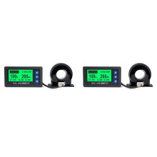 2X Battery Monitor Hall Coulomb Meter  8-100V 200A Lifepo4 Lead-Acid Li-Ion Lithium Capacity Power Display