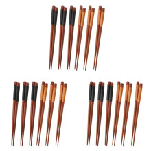 18 Pairs Wood Chopsticks, Reusable Chinese Korean Japanese Chop Sticks Dishwasher Safe, Non-Slip