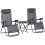 Outsunny Outsunny 3PC Zero Gravity Chairs Sun Lounger Table Set W/ Cup Holders Light Grey 2
