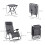 Outsunny Outsunny 3PC Zero Gravity Chairs Sun Lounger Table Set W/ Cup Holders Light Grey 3