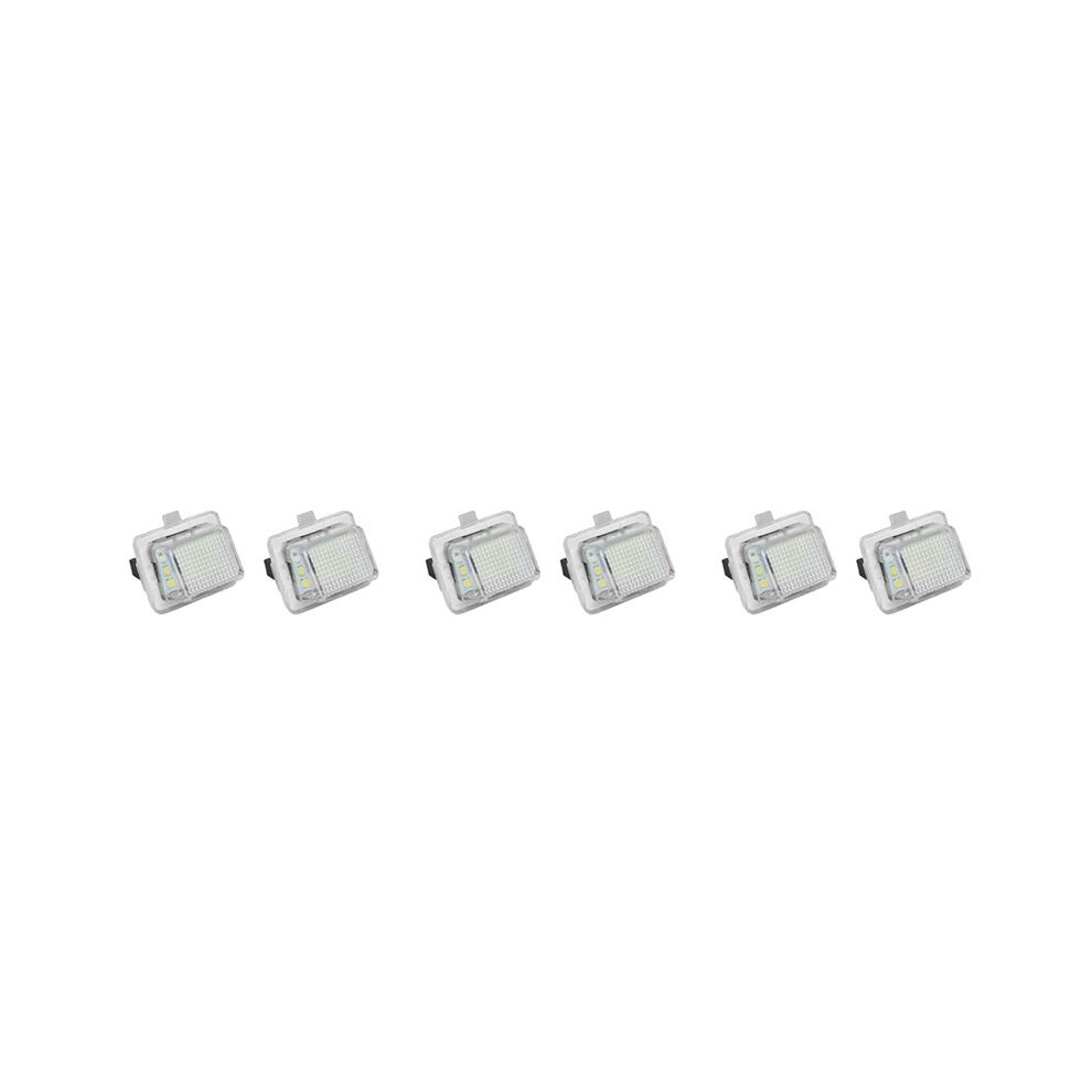 6Pcs Car License Plate For - W204/W212/W216/W221/W207 18 Led Rear License Tag S Light/White 6132083896431