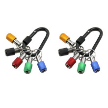 2st 1/4 Inch Hex-Shank Schroevendraaier Bits Houder Praktische Verlengstuk Boor Schroef Adapter Quick Release Karabijnhaak Sleutelhanger