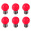 6X E27 LED Light Warm Red Bulb Plastic Bulb (0.5W Power, Red) 1