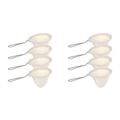8Pcs Flannel Cloth Coffee Filter Strainers Reusable Coffee Dripper with Handle Handmade Coffee Accessories for Home Use