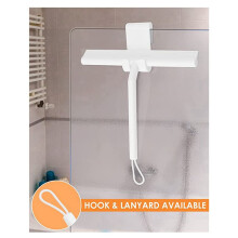 2X Siliconen Douchewisser met Haak en Lanyard, Spiegelruitenwisser, Multi-Reiniger voor Badkamer, Deur, Auto en Meubels