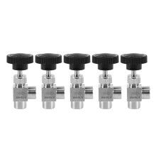 5X Needle Valve Adjustable Needle Valve 1/4 Inch Right Angle Female Thread BSP SS304 for Water Gas Oil