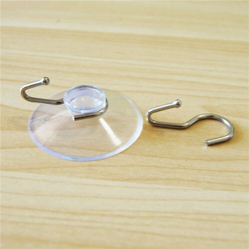 30 Windows Transparent Suction Cup Suction Cup Hook Clothes Jacket Metal Hook 2