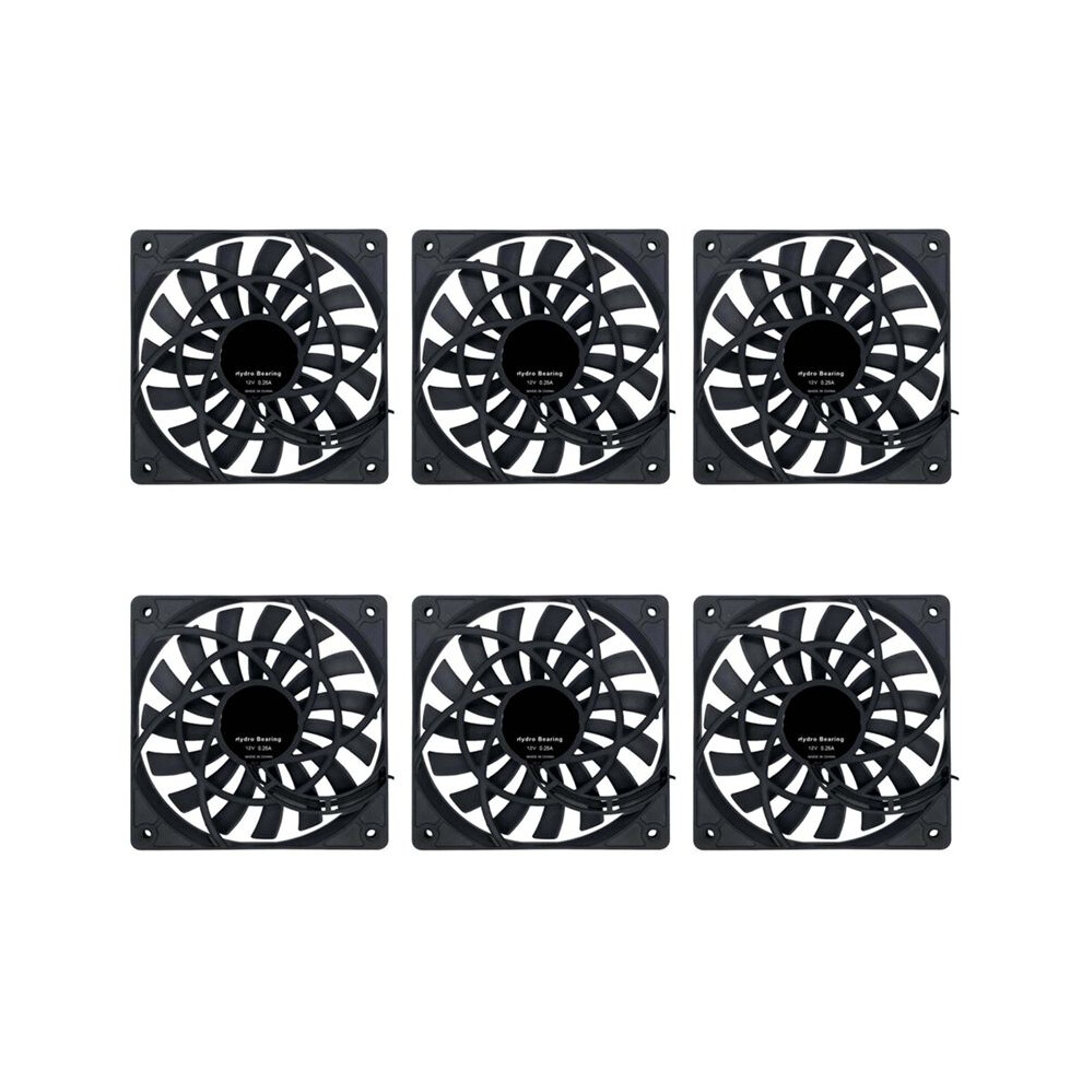 6X Mute 120Mm 12Cm Pwm Cooling Fan Slim 12Mm,New 120X120x12mm 12V 0.25A 1400Rpm Computer Pc Case Chassis Cooler Quiet 6031492786923