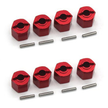 8x Metal 12mm Wheel Hex Hub Adapter for ZD Racing -10 DBX10 1/10 RC Car Upgrades Parts Accessories,Red