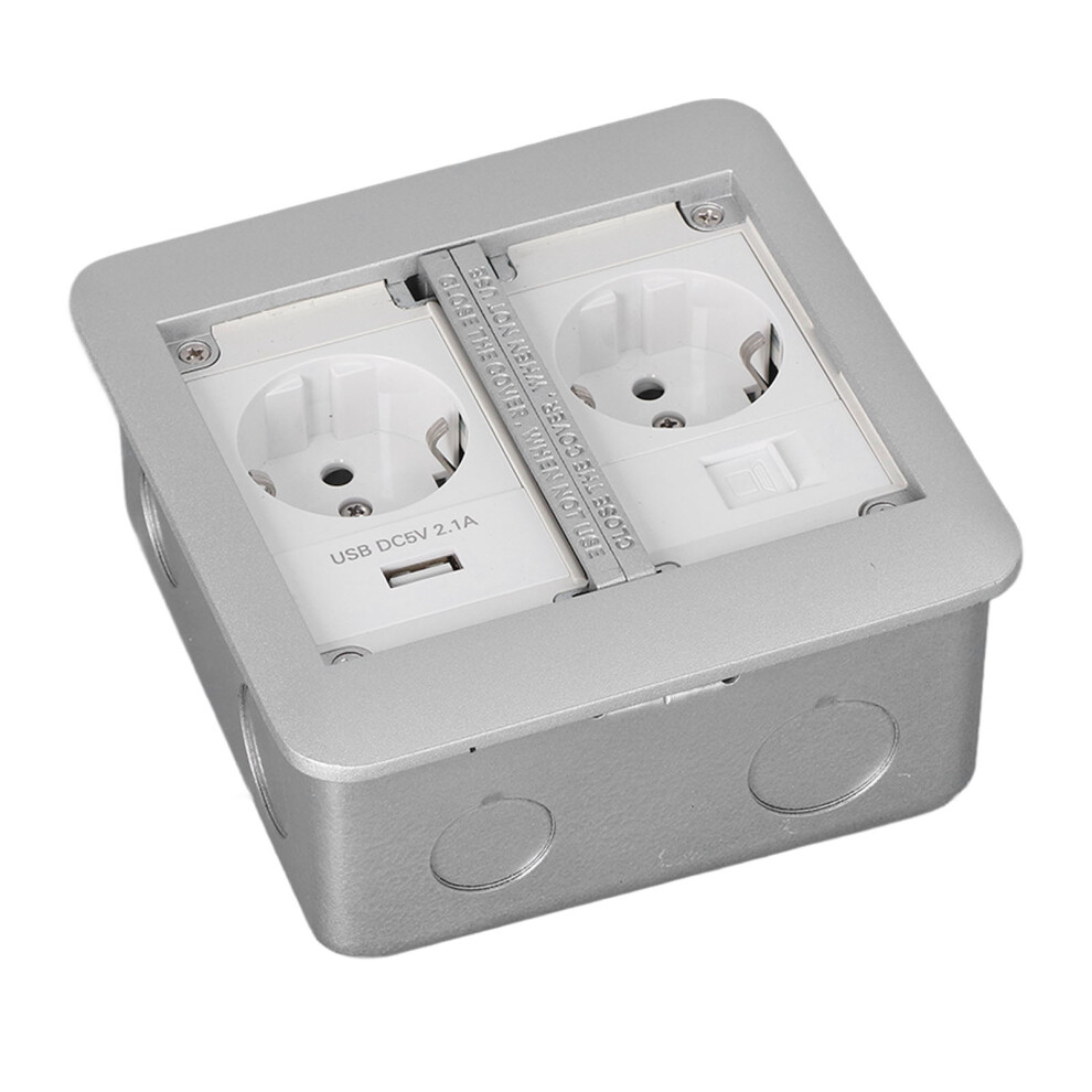 Multi-Function Waterproof 2-Outlets Power Socket Recessed Flame Retardant 7671373190914