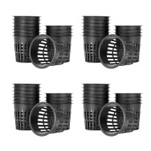 60 Pack 4 Inch Net Cups Slotted Mesh Wide Lip Filter Plant Net Pot Bucket Basket for Hydroponics
