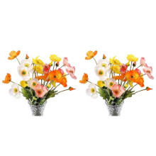 Paquete de 16 Flores Artificiales Flores de Amapola de Seda para Decoración del Hogar Ramo de Boda Fiesta Flor de Imitación, Arreglo Floral