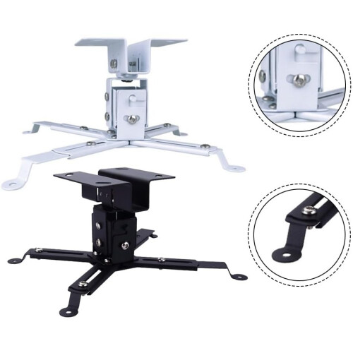 Metal Projector Ceiling Mount 2 Cm Vertical Adjustment Low Profile White Compatible With Projector Models Home Theater 2