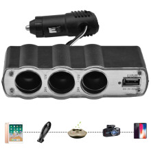 3Port ABS Car Socket Distributor, MultiConnection Car Charger Adapter for Caravans, Pickups, and Universal Use.