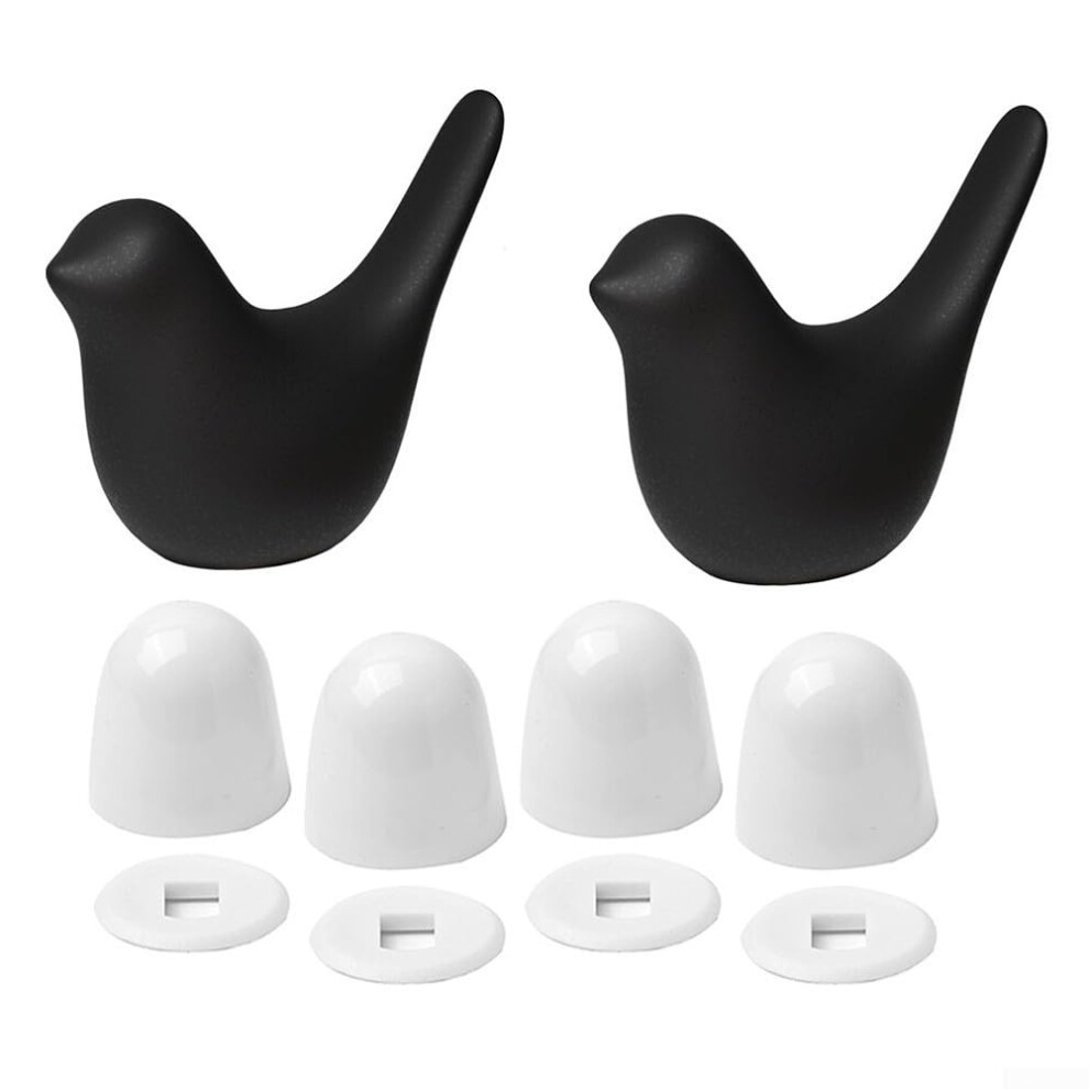 Porcelain Birds Toilet Bolt Covers 2Pack And Toilet Bolt Set 4Pack, Gloss Grey Finish, Rust Resistant 9382693823113