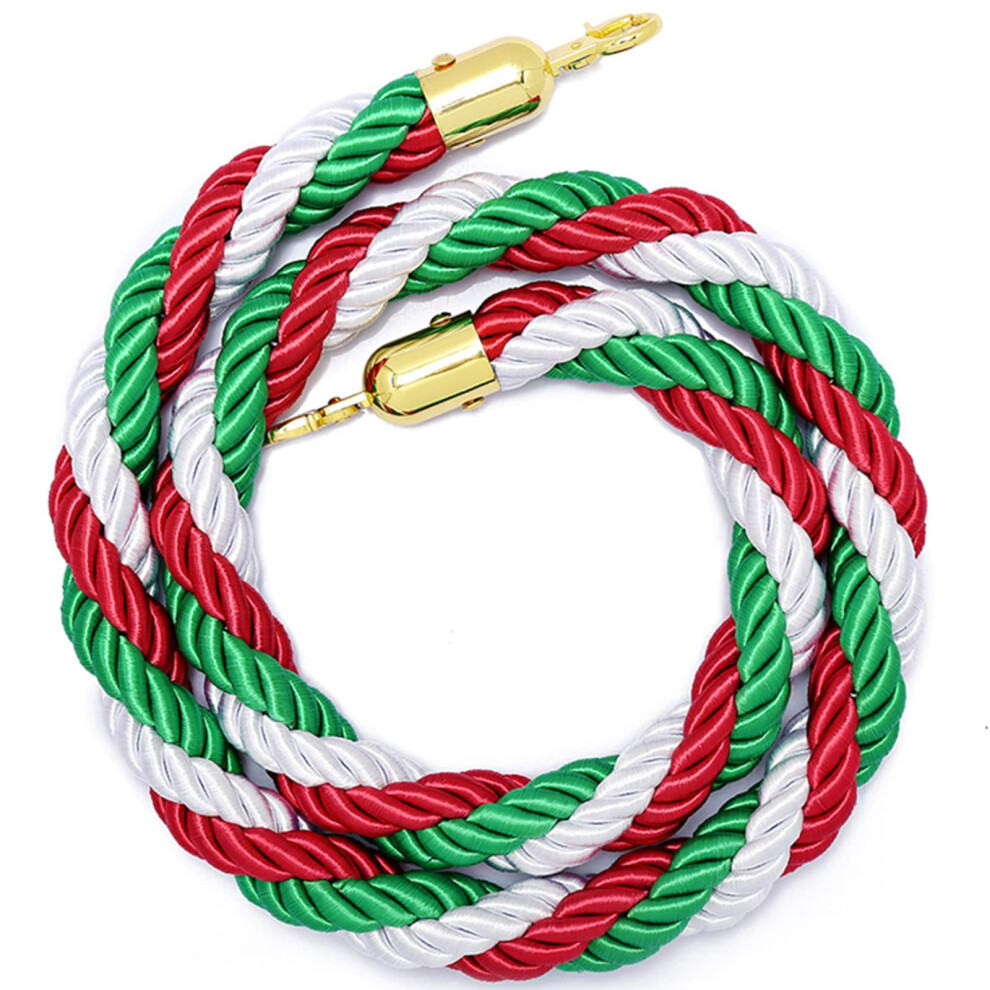 Velvet Stanchion Rope, Hemp Braided/Twisted Rope Barrier For Queue Divider, 3/4/5/8/10 Ft, Crowd Control 9189345326233