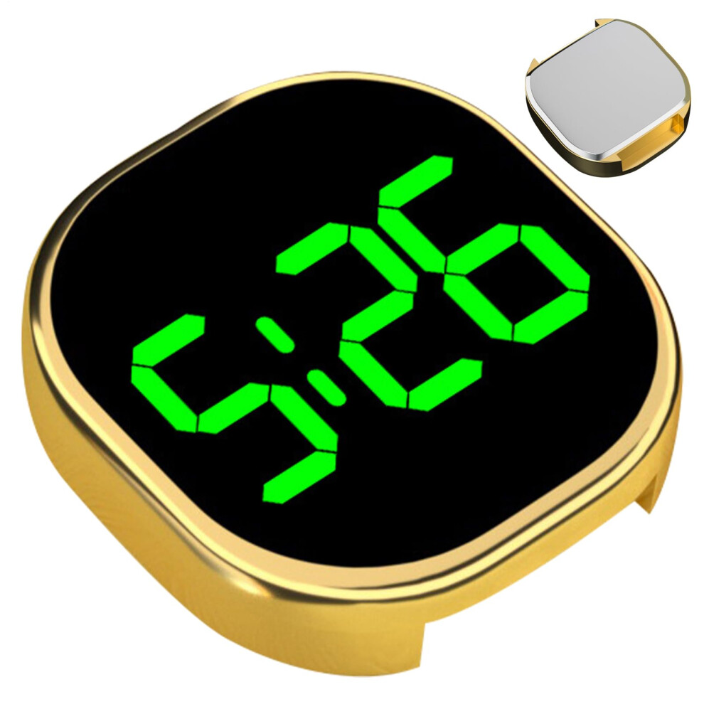 Digital Clock For Car Adhesive Vehicle Digital Watch With Lcd Time Display, Clear Lcd Screen, Small Dashboard Clock As Unisex Model Gold 9382693638397