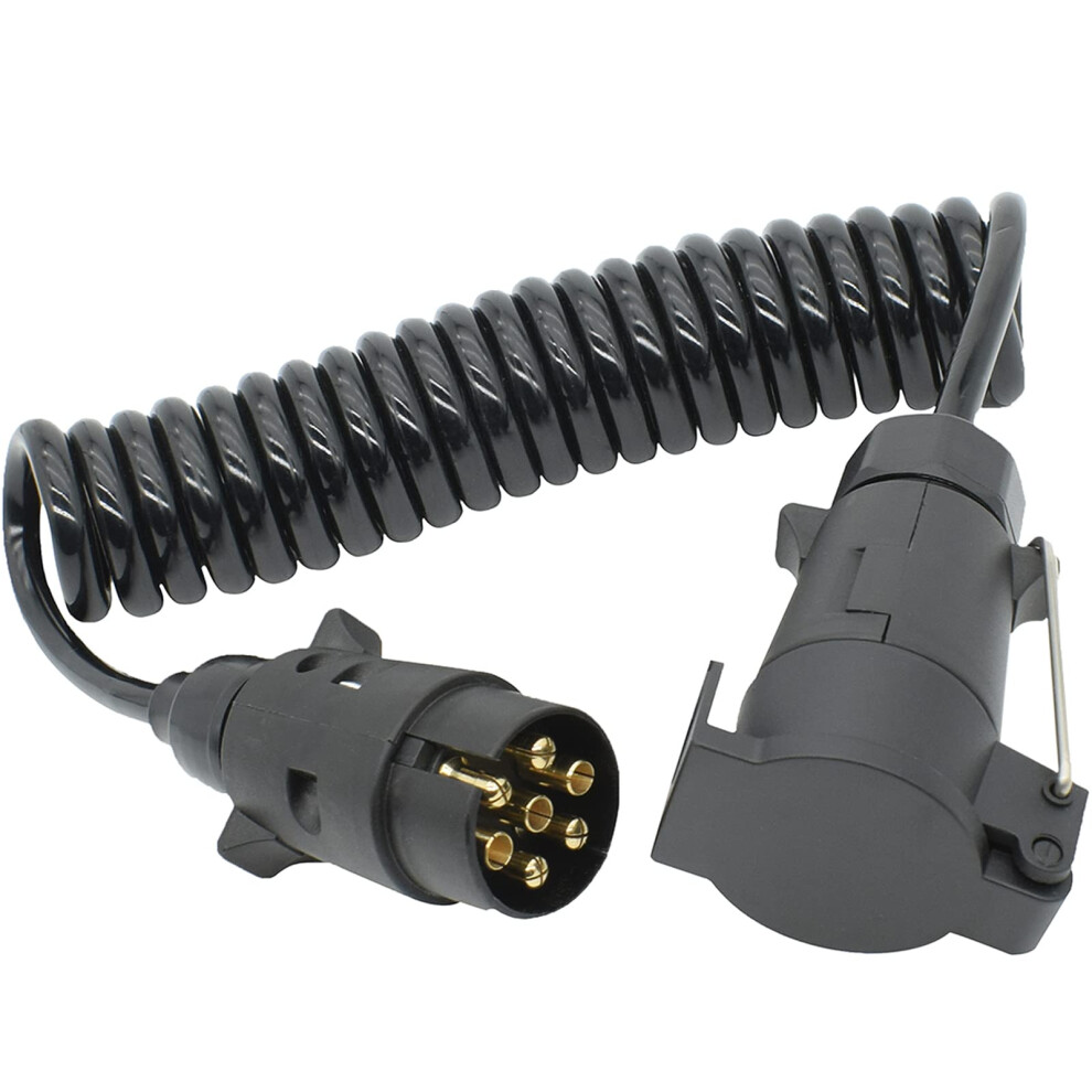 7Pin Spiral Cable 3M Trailer Extension Cable Trailer Cable Extension Cable Caravan Truck Extension Cable Spiral Cable Trailer Cable Adapter 9382693638557