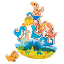 Wooden Dinosaur Stacking Toys, STEM Learning Game for Kids