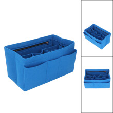 Vielseitige blaue Filztasche für Make-up und Baby-Utensilien