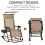 Outsunny Outsunny Folding Recliner Chair Lounge Rocker Zero-Gravity Beige 4
