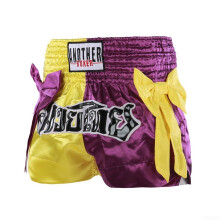 Unisex Boxing Shorts for MMA Muay Thai Training, Yellow and Purple Fitness Trunks for Adults, Lightweight Material