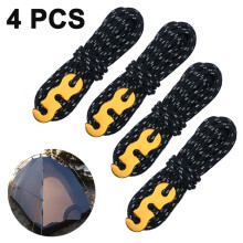 High-Visibility Secure Anchoring Kit, Reflective Guyline With Cord Tensioner Adjuster For Outdoor Activities, Includes Tethers And Aluminum Stakes, Li