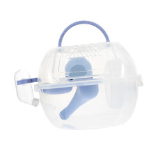Portable hamster cage for small pets, breathable carrier for outdoor activities for hamsters, chinchillas, and other small and compact animals.