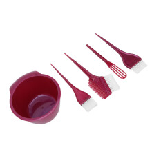 Professionelles Haarfärbeset mit Aufhellungswerkzeugen Farbschüssel & Pinsel Weinrot