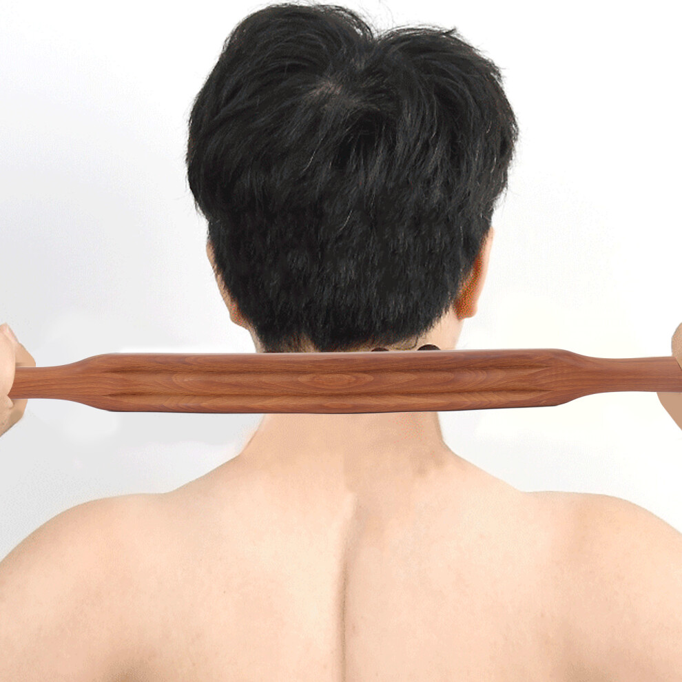 Guasha Stick Carbonized Double Row 20 Beads - Lymphatic Drainage & Massage Tool
