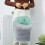 Foldable Green Mesh Laundry Bag, 30x40x18cm, Wall Mount Hamper 4