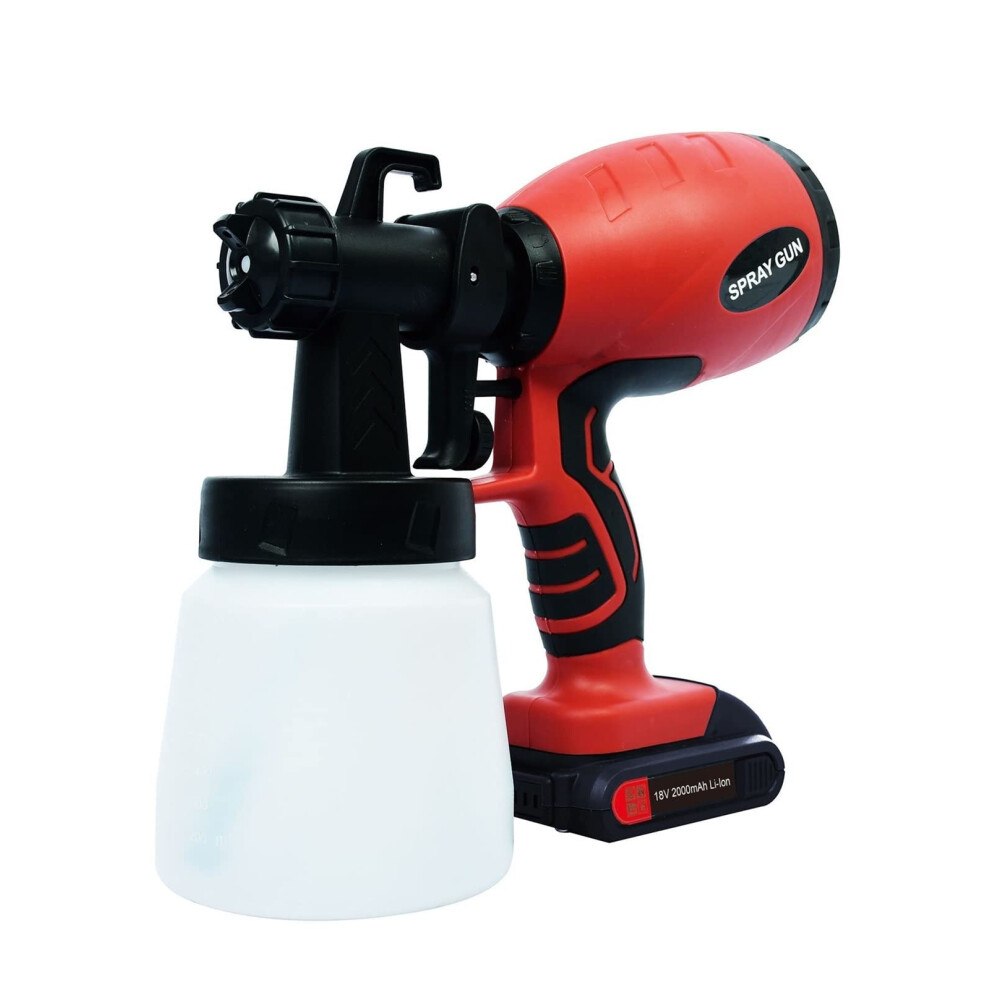 Wireless Spray Gun, Spray Gun 2000Mah Lithium Battery Portable Pressure Spray Gun For Latex Disinfection, Even Spraying (Red) 9347817943405